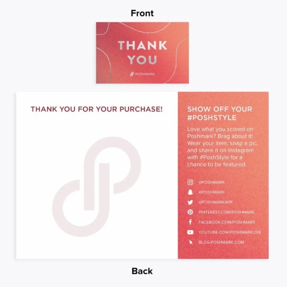 Poshmark Thank You Cards & Stickers bundle 🆕